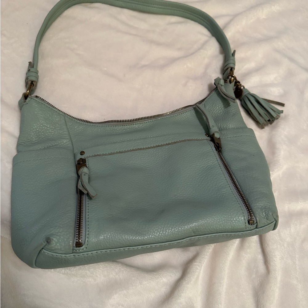 The Sak Elegant Green Leather Shoulder Bag